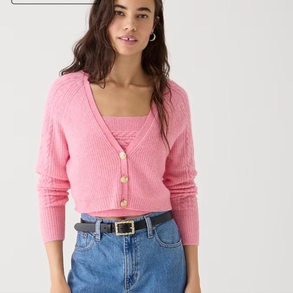 J. Crew Sweaters - Jcrew Supersoft cropped cable-knit sweater-tank set XS